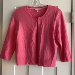 Lilly Pulitzer Pink cashmere cardigan w/ flaw